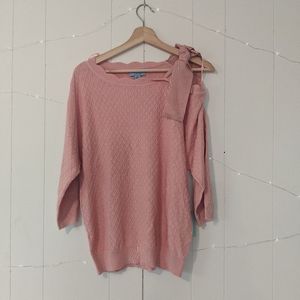 NWT CeCe Pink Bow Shoulder Sweater Medium